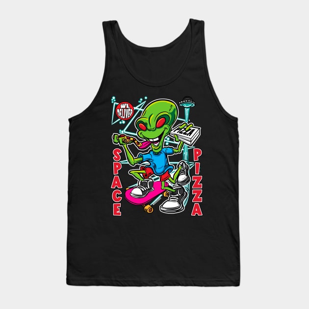 Space Pizza Tank Top by eShirtLabs